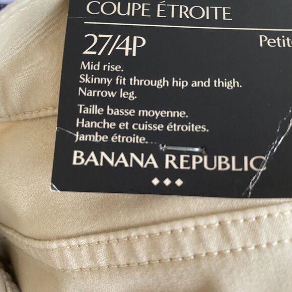 NWT Banana Republic Tan Cropped Mid-Rise Skinny Pants - Picture 11 of 13